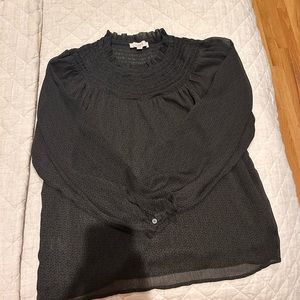 LOFT Ruffle Neck Top Sz S